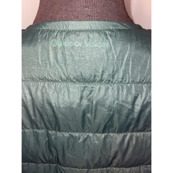 Outdoor Voices SoftShield Liner Down Jacket Unisex Size Medium Green Trails - Picture 4 of 7